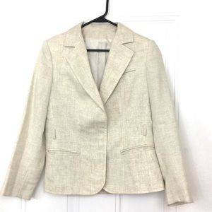 Devon Hall beige tweed jacket - hidden button M